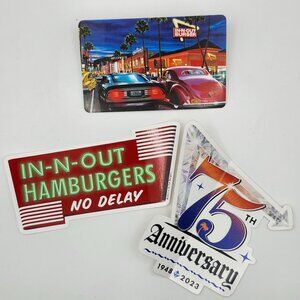 3 In-N-Out Burger Stickers 1 Boulevard Cruise No Value Gift Card 2018